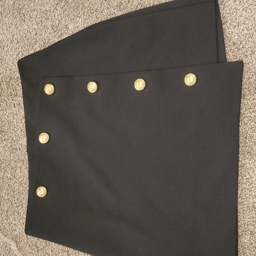 Express size 6 asymmetrical mini skirt with gold buttons like new...never worn